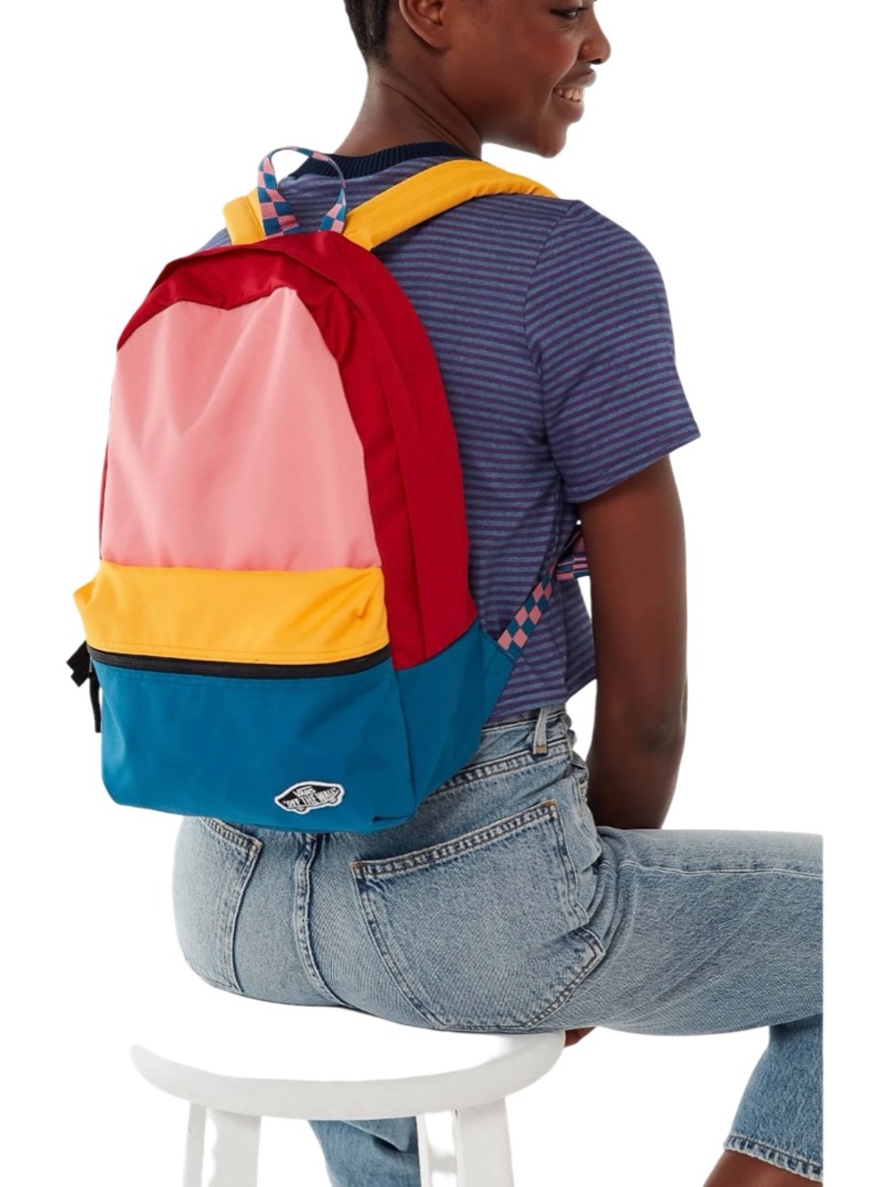 VANS Off the Wall Unisex School Backpack Colorblock Retro-style, Vintage Vibe